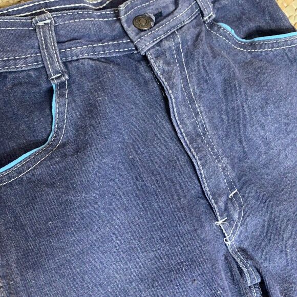 Vintage 80s Sanroy Kids Size 10 Denim Jeans High Waist Disco Fancy Pocket Unisex - Picture 5 of 6